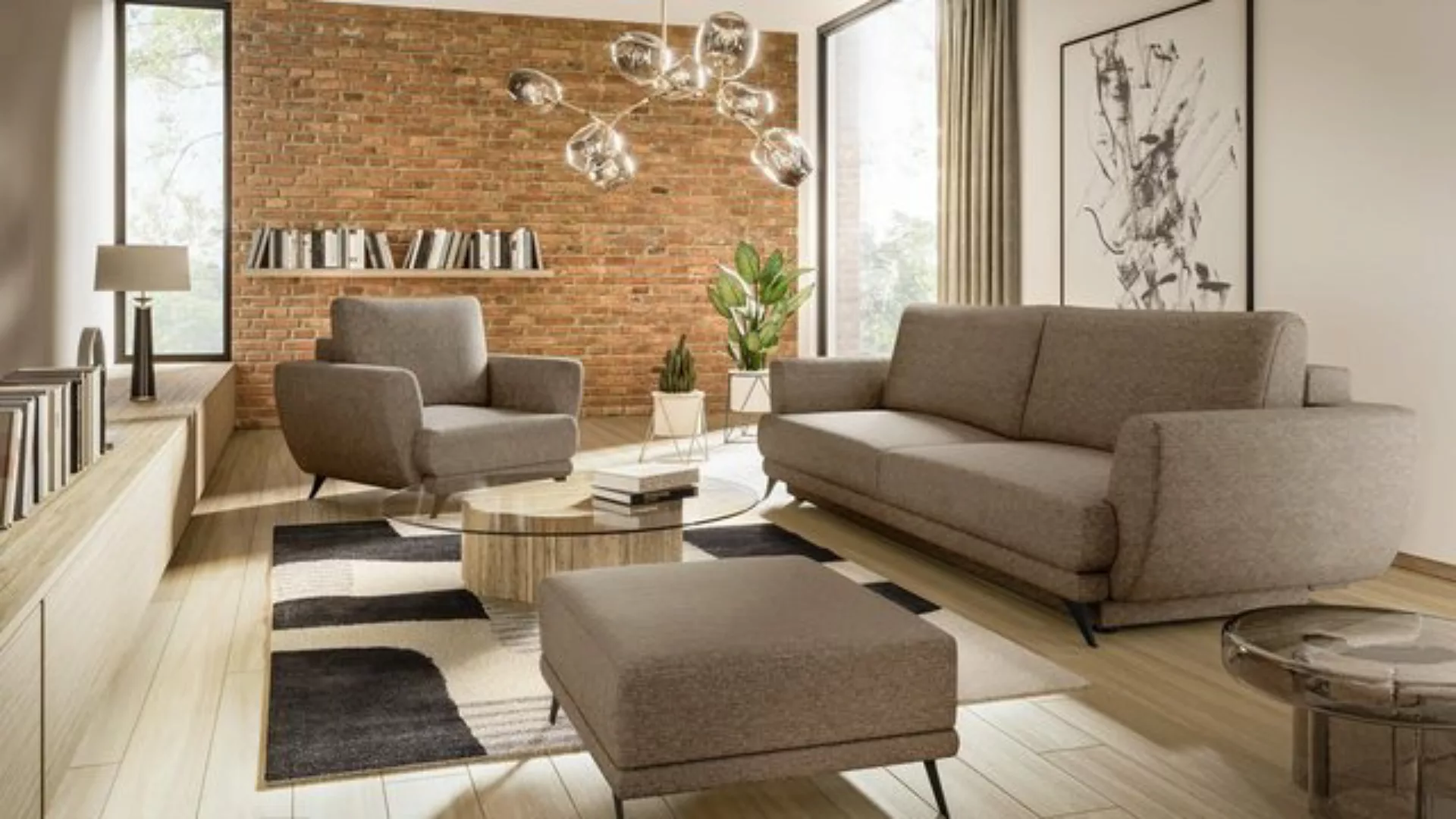 Best for Home Polstergarnitur Megis, (Set, 3-tlg., 3er-Sofa mit Schlaffunkt günstig online kaufen