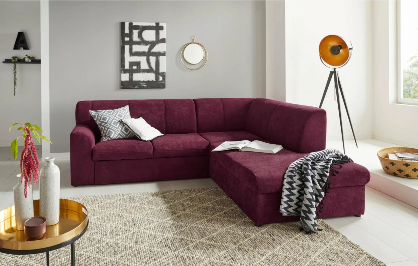 DOMO collection Ecksofa "Topper L-Form", mit Ottomane, wahlweise mit Schlaf günstig online kaufen