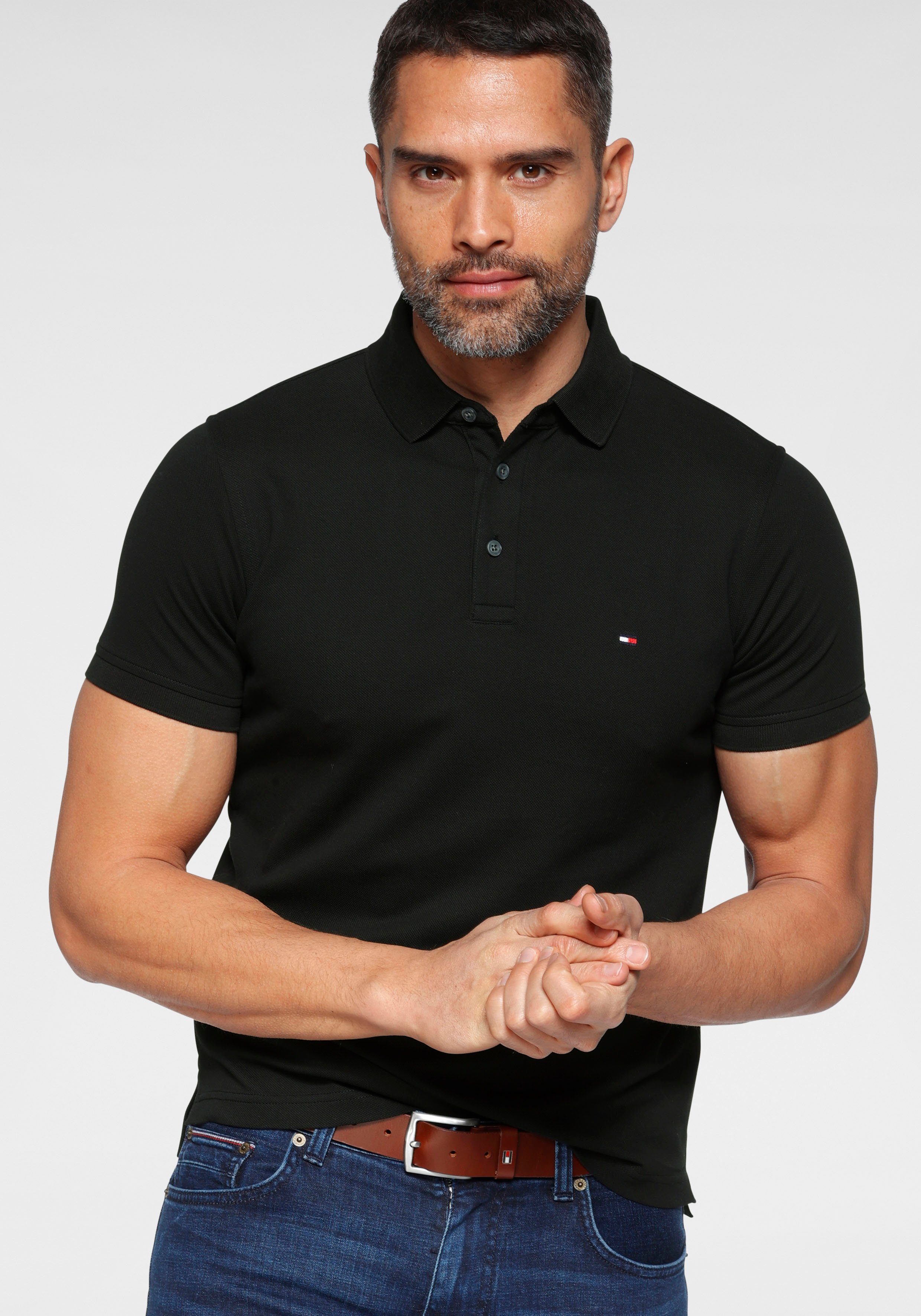 Tommy Hilfiger Poloshirt "1985 SLIM POLO mit Stickerei und Piqué-Qualität", günstig online kaufen