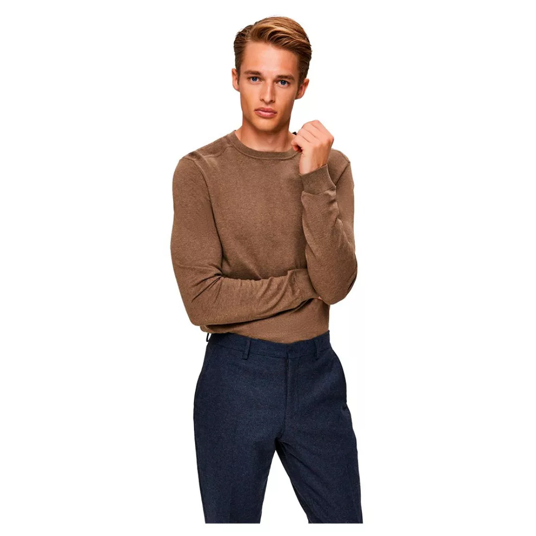 SELECTED HOMME Strickpullover Einfarbiger Pullover Basic Rundhals Long Slee günstig online kaufen