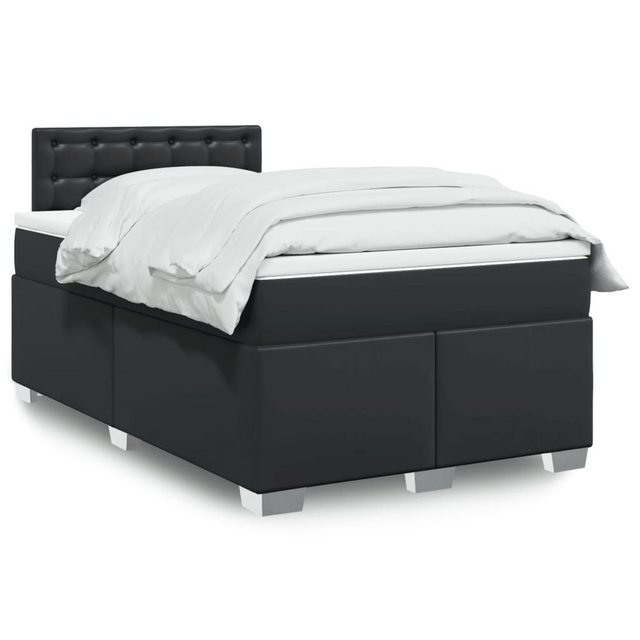 vidaXL Boxspringbett, Boxspringbett mit Matratze Schwarz 120x190 cm Kunstle günstig online kaufen