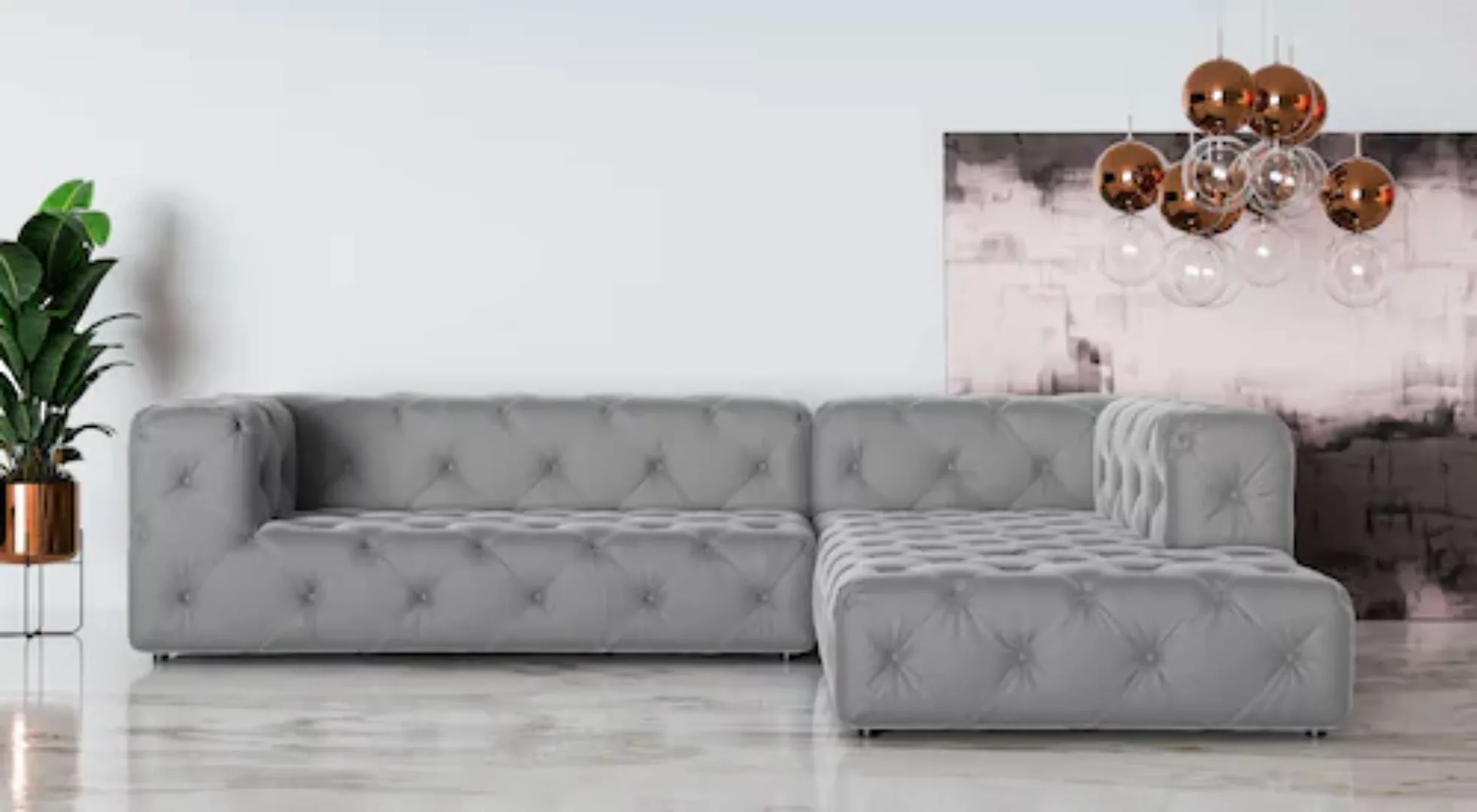 Places of Style Ecksofa »FOLLINA«, L-Form, mit klassischer Chesterfield-Kno günstig online kaufen