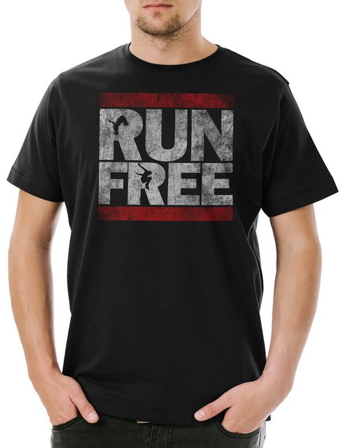 Urban Backwoods Print-Shirt Run Free Herren T-Shirt Parcours Parkour Sport günstig online kaufen