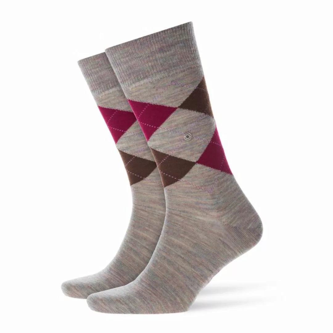 Burlington Herren Socken EDINBURGH melange - Schurwolle, Raute, One Size, 4 günstig online kaufen