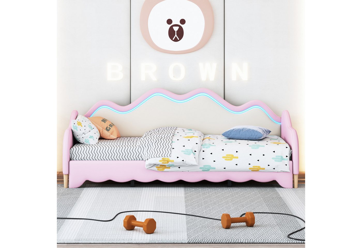 Ulife Polsterbett Kinderbett 90(180)*190cm, 2-in-1 Multifunktions-Schlafsof günstig online kaufen
