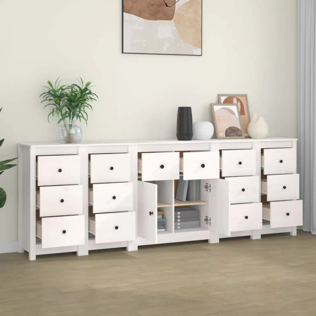 Vidaxl 5-tlg. Sideboard-set Weiß Massivholz Kiefer günstig online kaufen