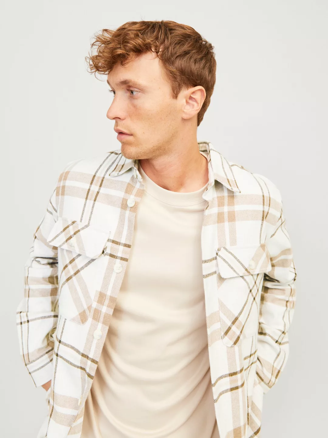 Jack & Jones Langarmhemd "JPRRAYMOND MELANGE CHECK LS OVERSHIRT SN" günstig online kaufen