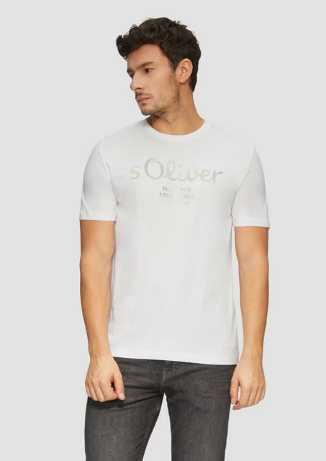 s.Oliver Kurzarmshirt T-Shirt mit Logo-Print Artwork günstig online kaufen