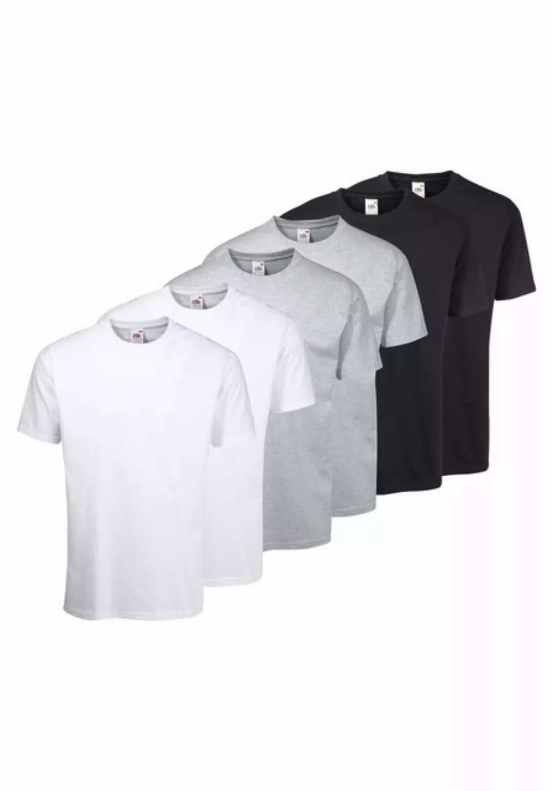 Fruit of the Loom T-Shirt, sechs Stück in unterschiedlicher Farbkomination günstig online kaufen