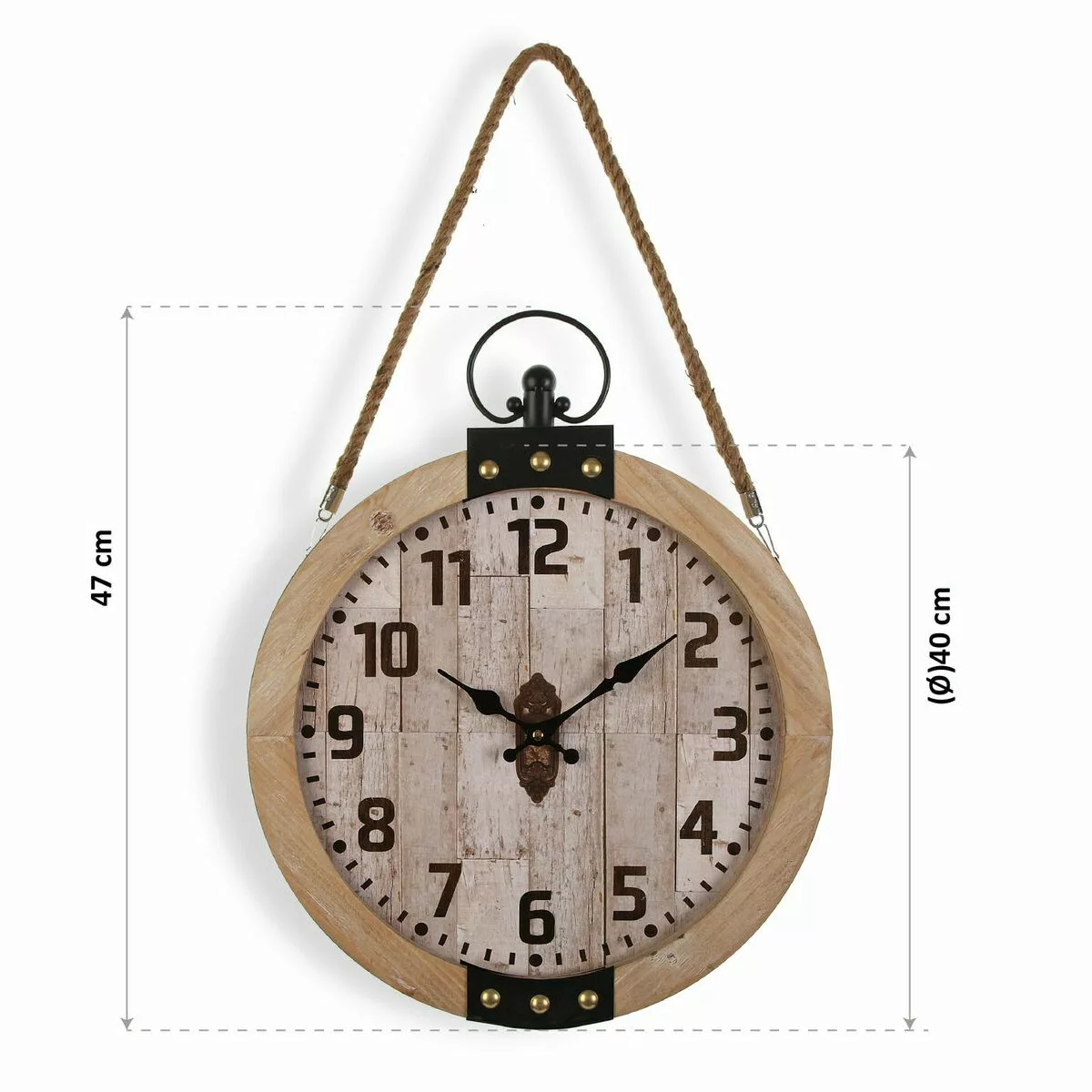Wanduhr Versa O Clock Holz Mdf (40 X 6,5 X 47 Cm) günstig online kaufen