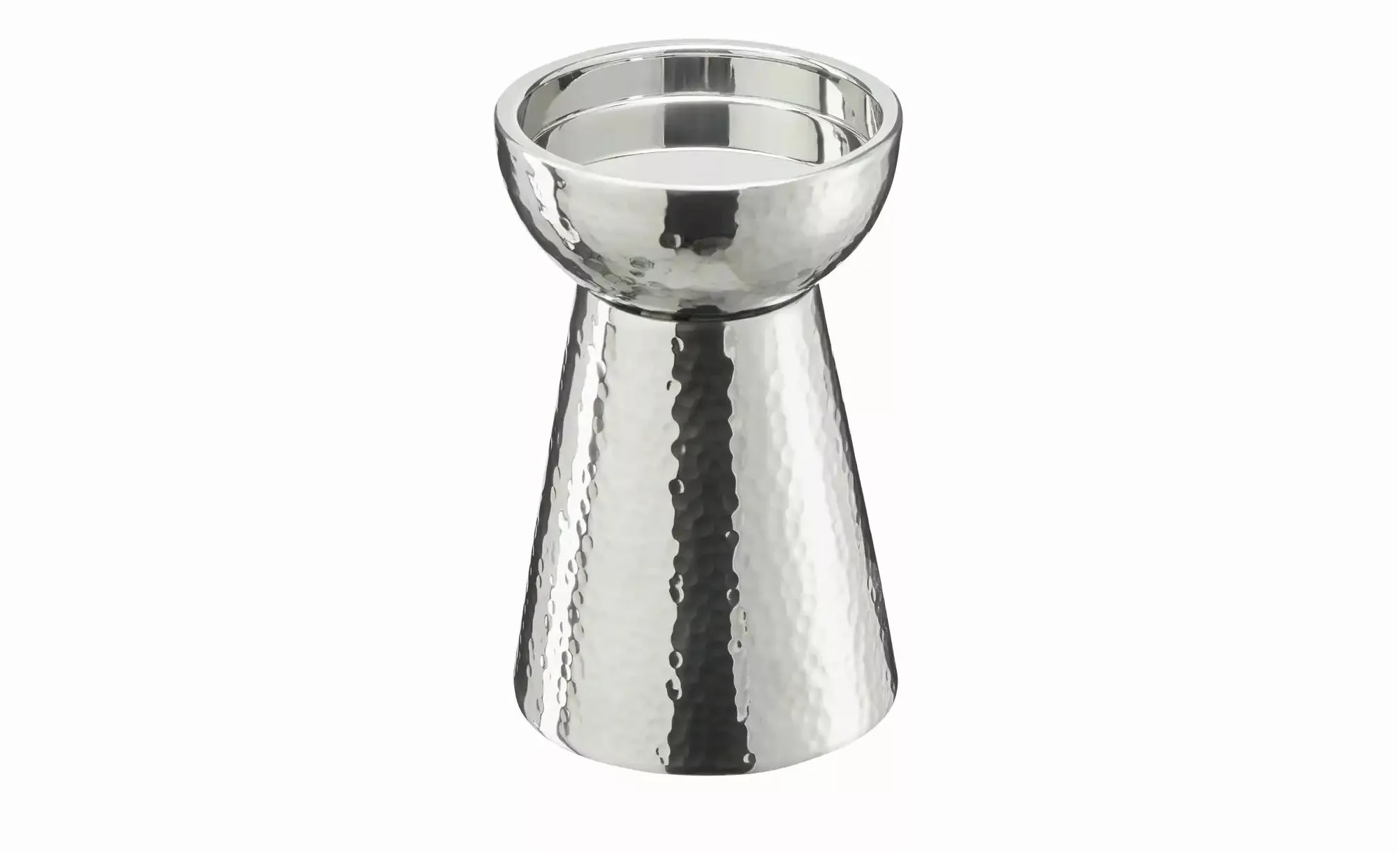 HOME STORY Kerzenständer   ¦ silber ¦ Edelstahl ¦ Maße (cm): H: 15  Ø: 10 A günstig online kaufen