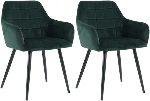 INOSIGN 4-Fußstuhl, (Set), 2 St., Samt, mit Quadratsteppung innen günstig online kaufen