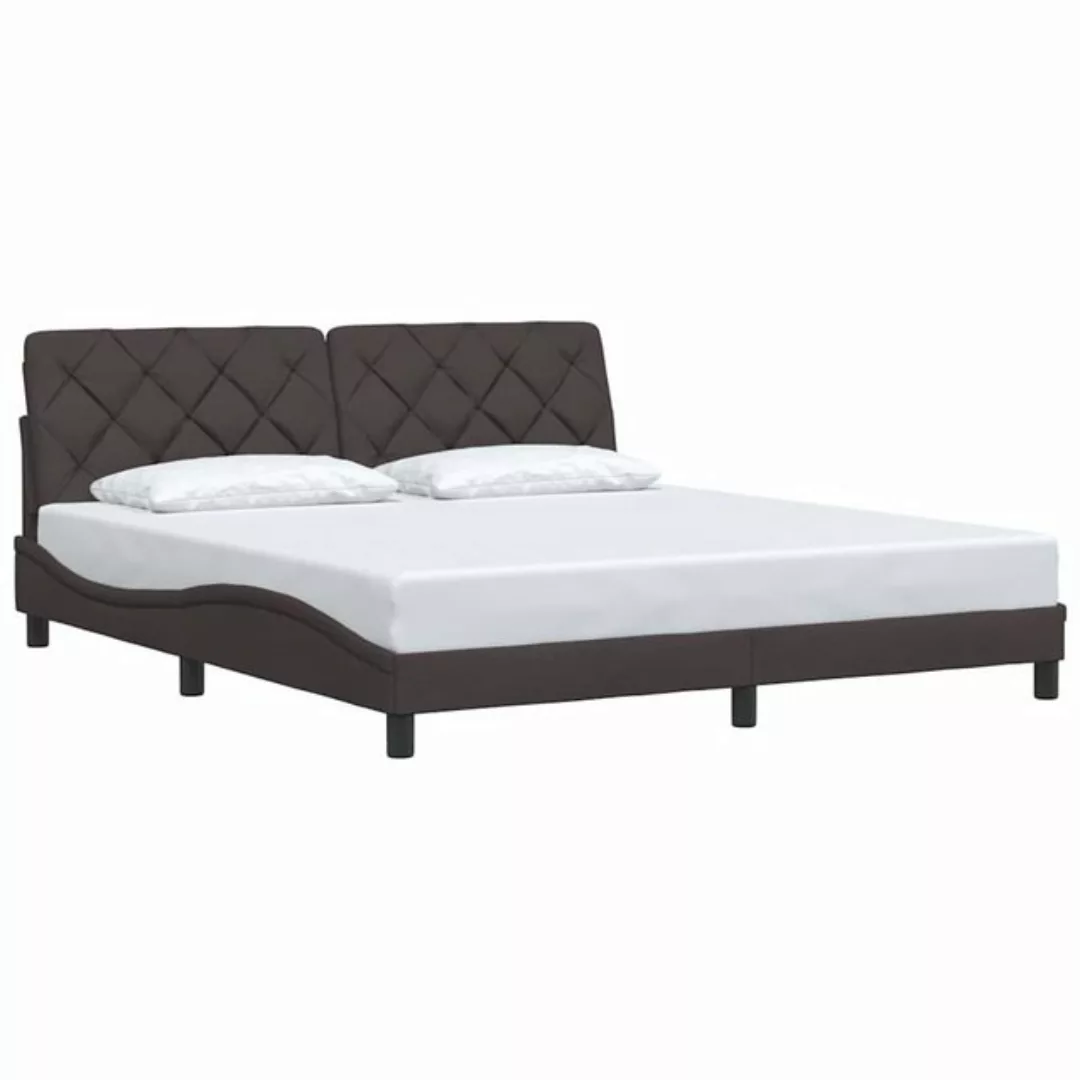 vidaXL Bett Bettgestell ohne Matratze Dunkelbraun 180x200 cm Stoff günstig online kaufen