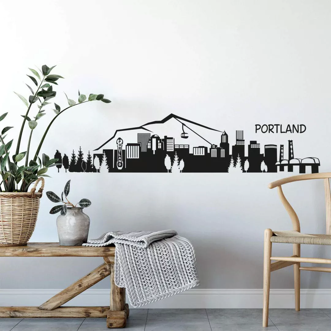 Wall-Art Wandtattoo »XXL Stadt Skyline Portland 120cm«, (1 St.) günstig online kaufen
