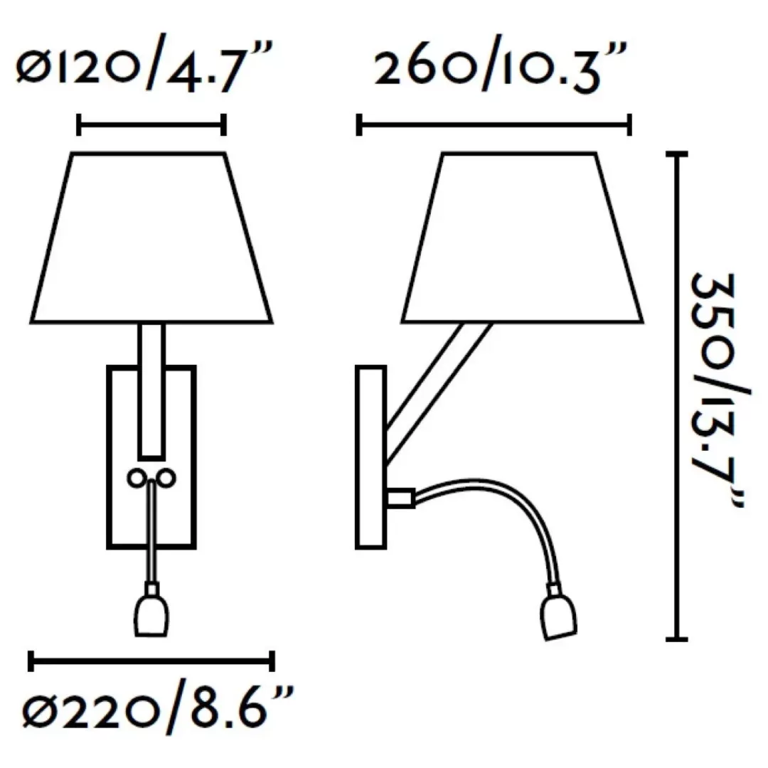 Flexible LED Wandleuchte Moma-2 mit Lesel. schwarz günstig online kaufen