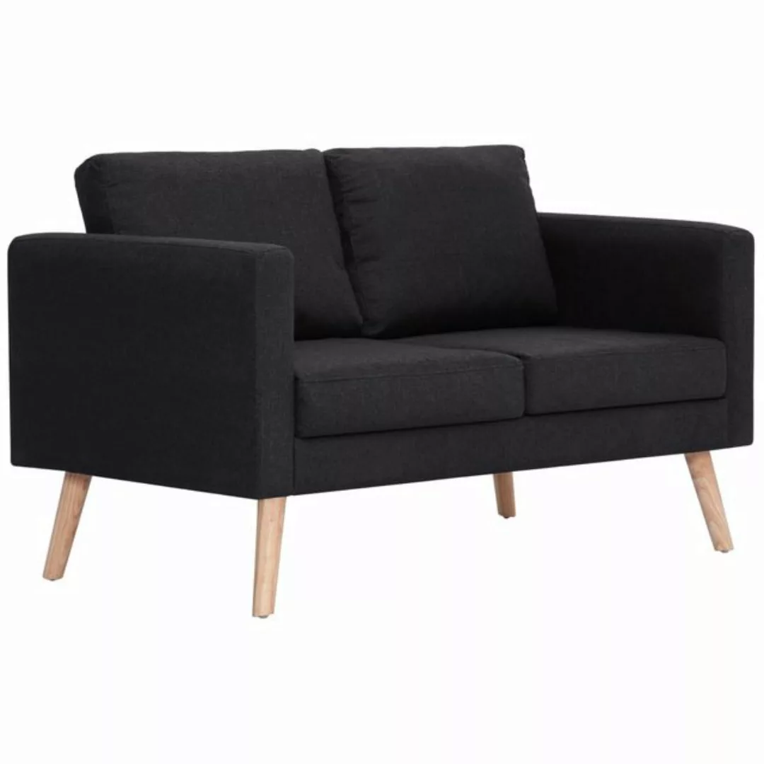 vidaXL Sofa 2-Sitzer-Sofa Stoff Schwarz Couch günstig online kaufen