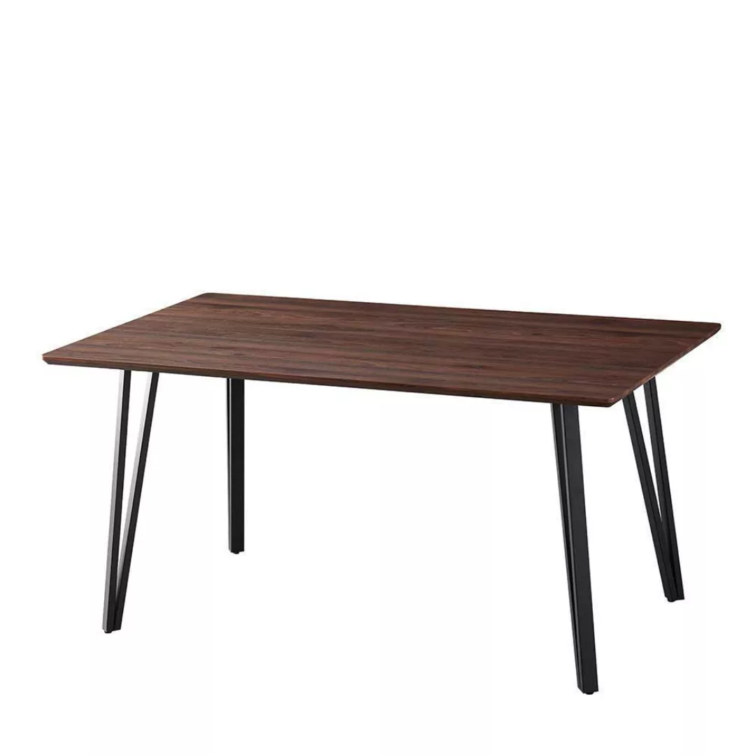 Essplatzgruppe in Nussbaumfarben und Grau 160 cm Tisch (fünfteilig) günstig online kaufen