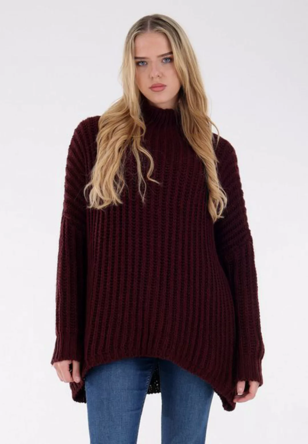 YC Fashion & Style Longpullover Oversized Pullover Grobstrick Vokuhila Swea günstig online kaufen