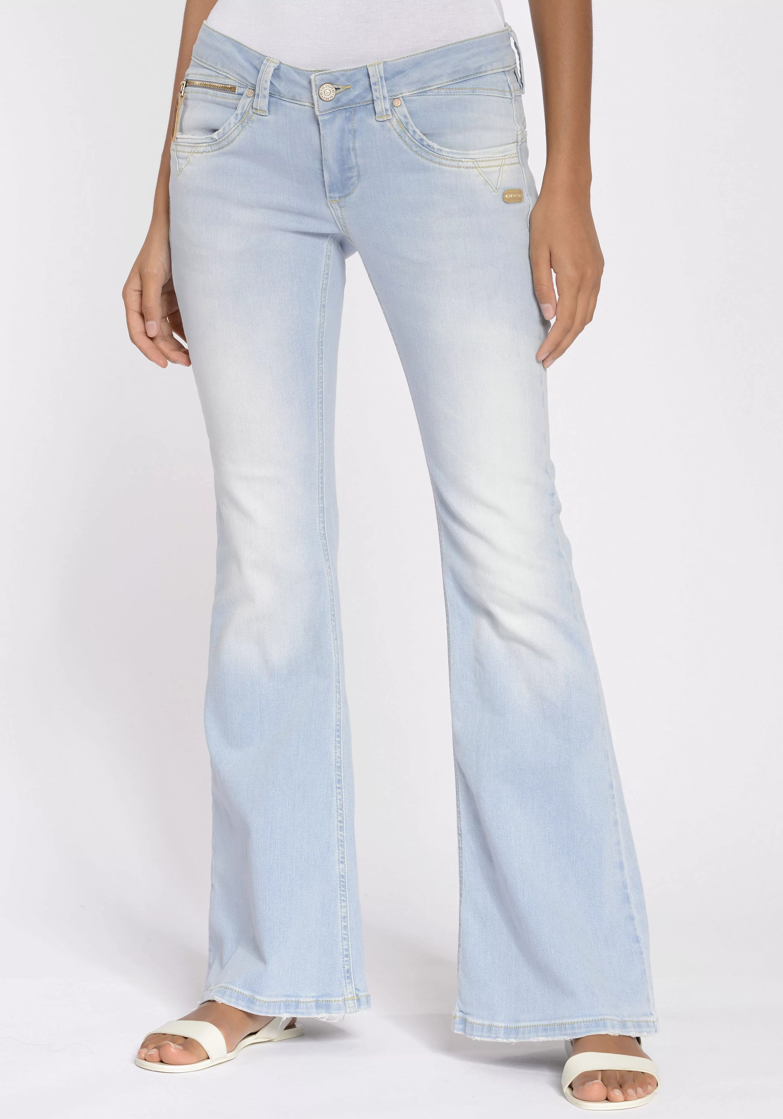 GANG Bootcut-Jeans 94NIKITA FLARED 5-Pocket Style mit Zipper an der Coinpoc günstig online kaufen