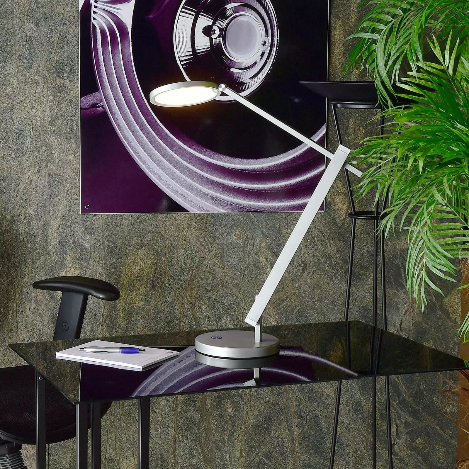 LED Tischleuchte Adhara in Silber 12W 950lm günstig online kaufen