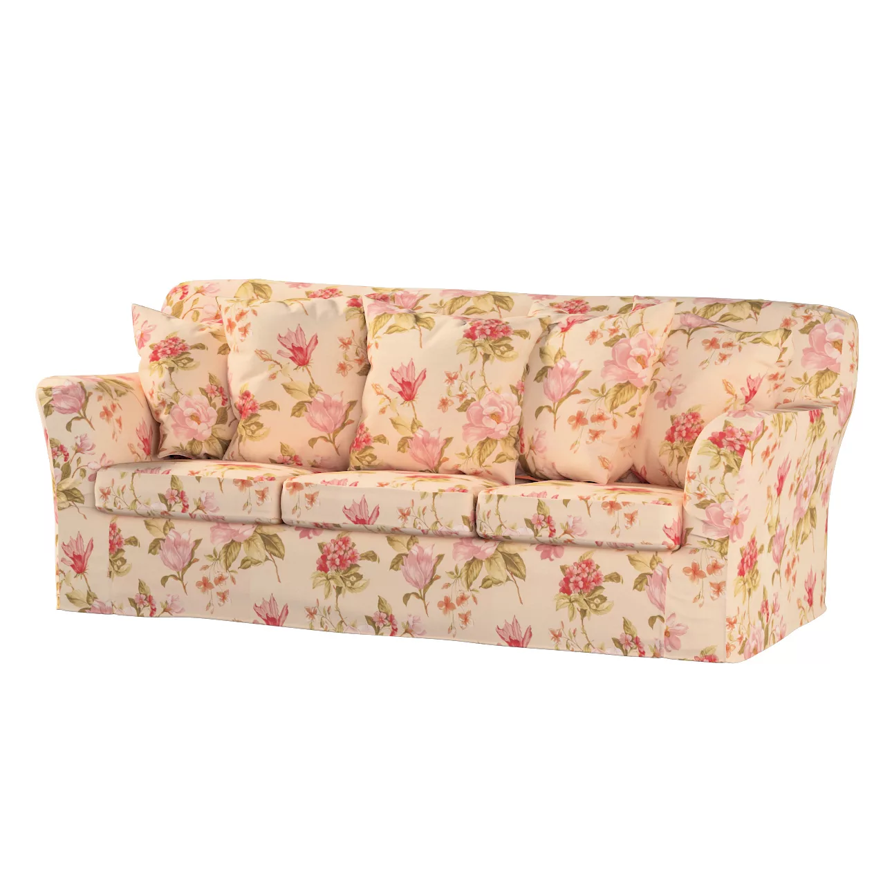 Bezug für Tomelilla 3-Sitzer Sofa nicht ausklappbar, creme-rosa, Sofahusse, günstig online kaufen