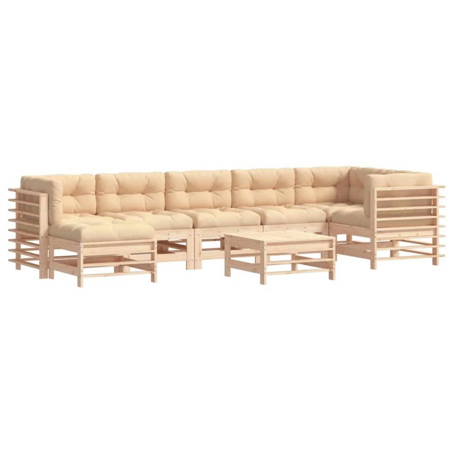 vidaXL 8-tlg Garten-Lounge-Set mit Kissen Massivholz Modell 3 günstig online kaufen