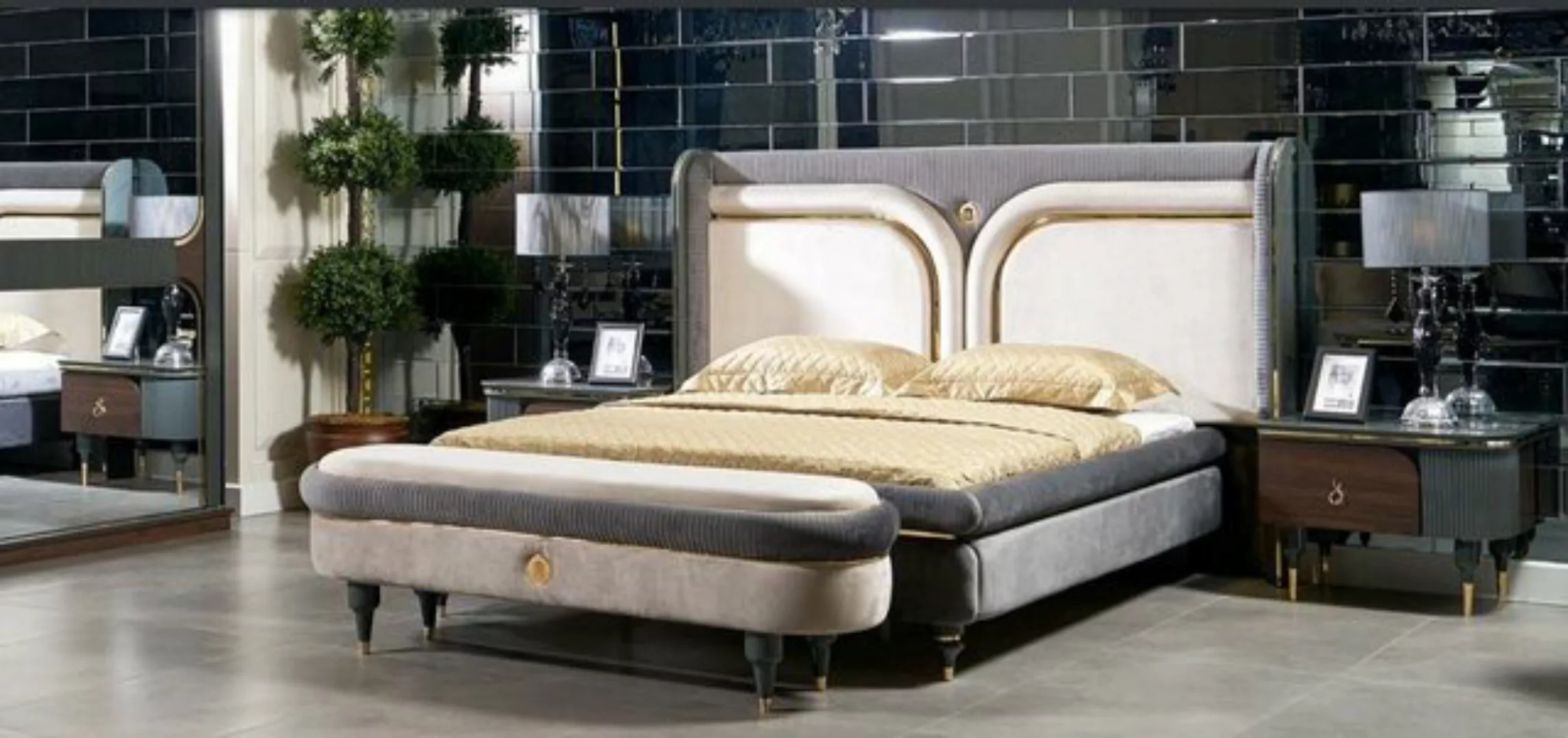 JVmoebel Bett, Bett 2x Nachttisch 3tlg. Set Betten Doppelbett Schlafzimmer günstig online kaufen