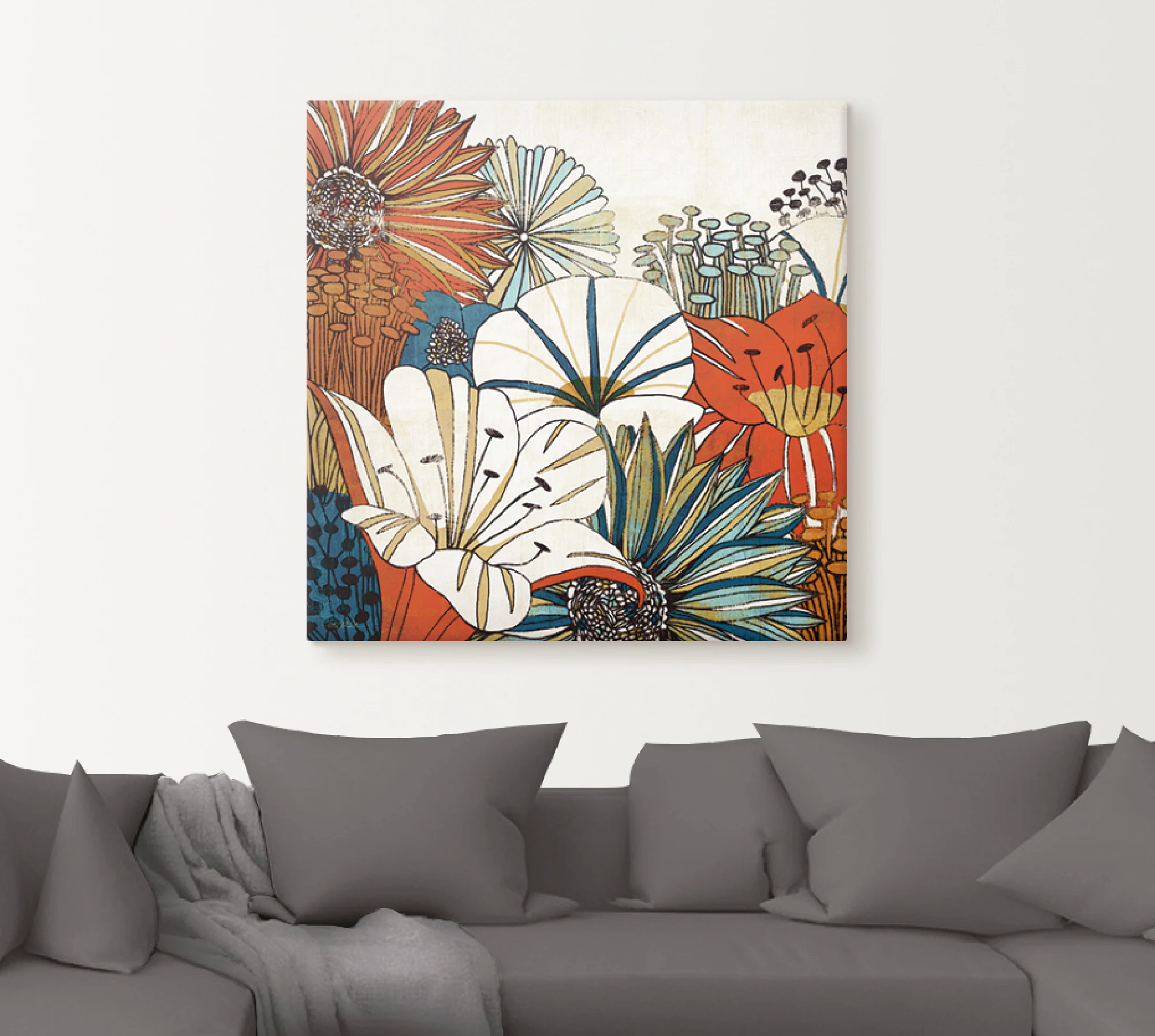 Artland Wandbild "Zeitgenössischer Garten I", Blumen, (1 St.), als Leinwand günstig online kaufen