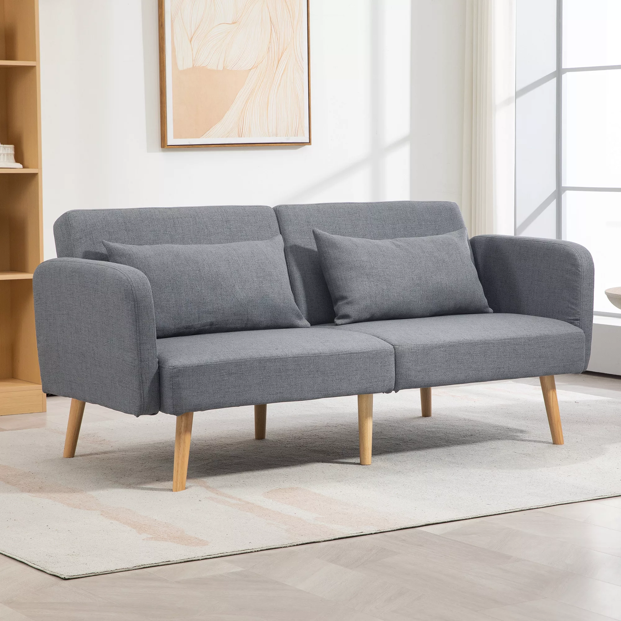 HOMCOM 3er Sofa mit Schlaffunktion, 170x83x80cm, mit 3-stufig verstellbarer günstig online kaufen