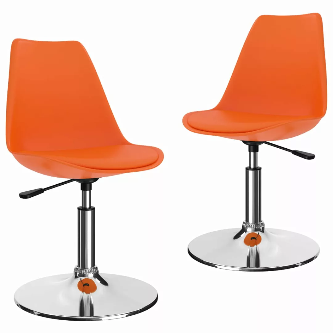 Drehbare Esszimmerstühle 2 Stk. Orange Kunstleder günstig online kaufen