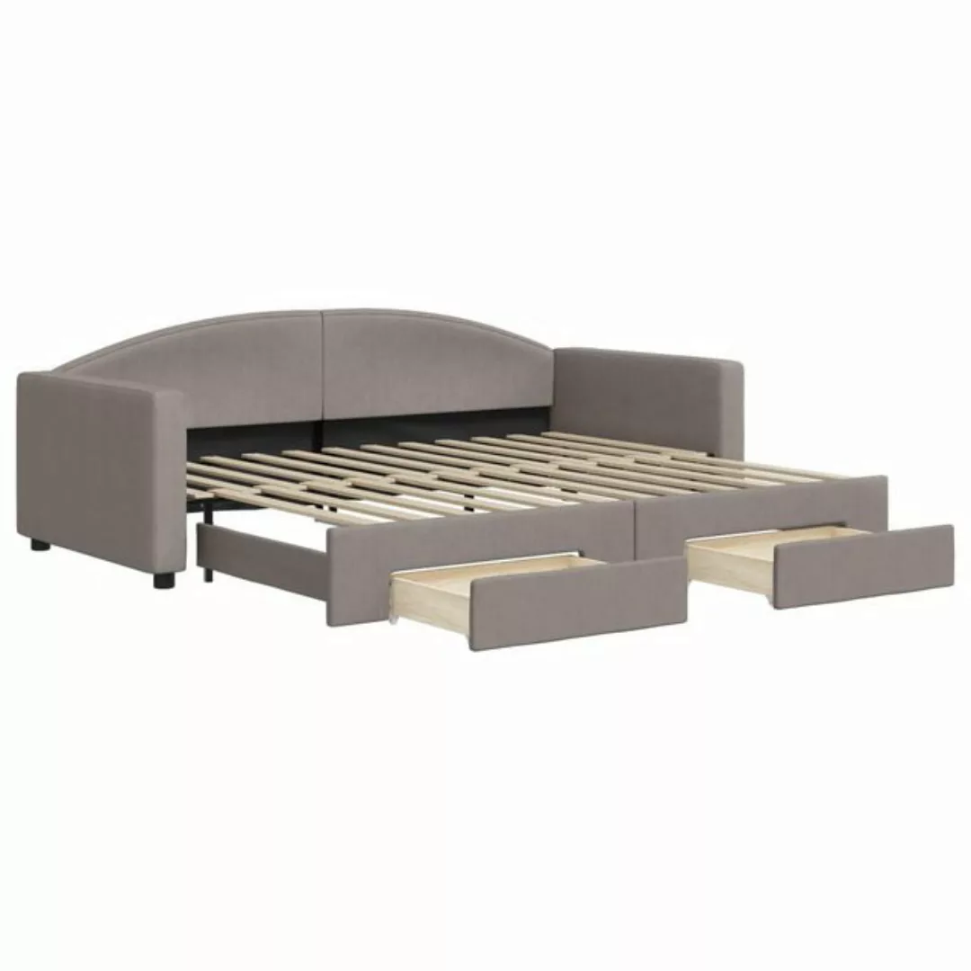 vidaXL Gästebett Gästebett Tagesbett Ausziehbar mit Schubladen Taupe 90x200 günstig online kaufen