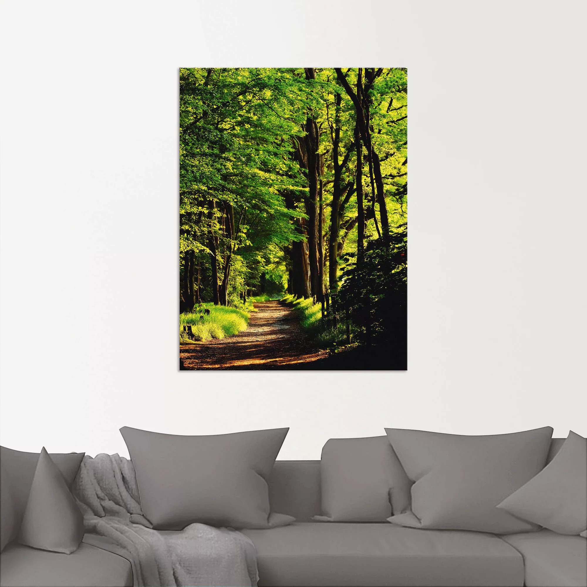 Artland Wandbild "Weg im Wald", Wald, (1 St.), als Alubild, Outdoorbild, Le günstig online kaufen