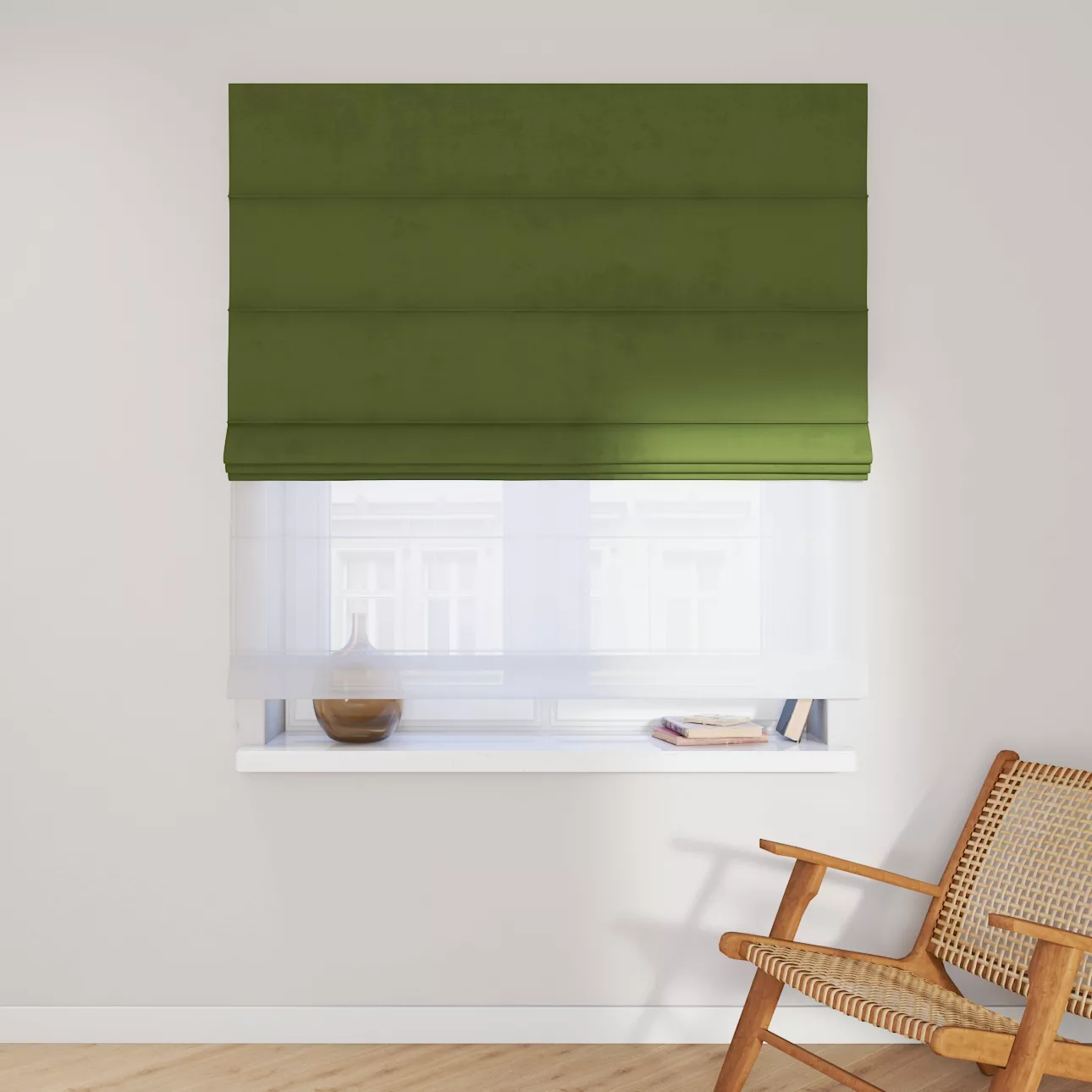 Dekoria Doppelraffrollo Duo, waldgrün, 160 x 170 cm günstig online kaufen