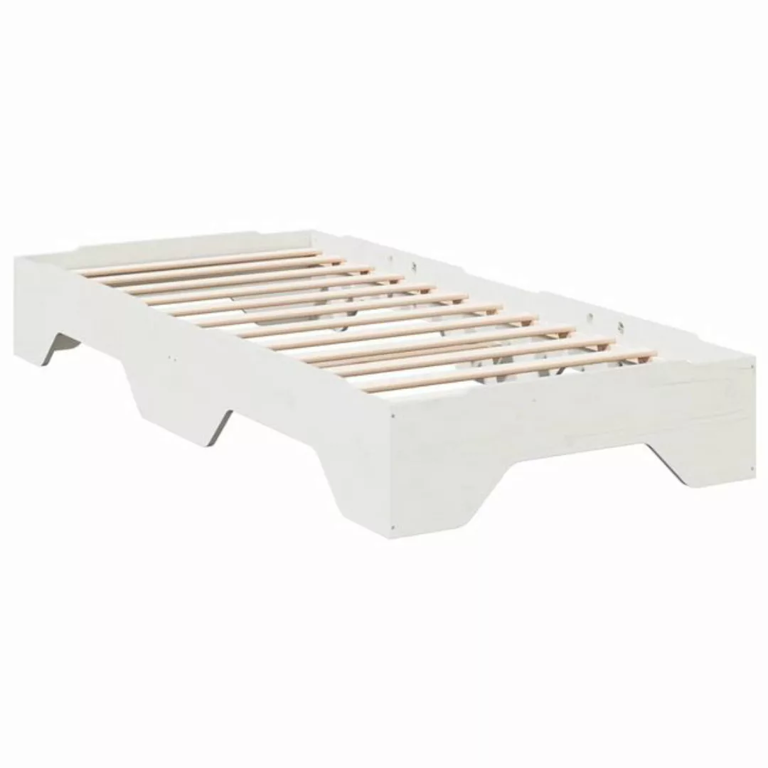 vidaXL Bett Massivholzbett ohne Matratze Stapelbar Weiß 80x200 cm günstig online kaufen