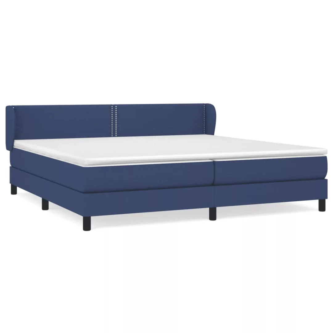 vidaXL Boxspringbett Boxspringbett mit Matratze Blau 200x200 cm Stoff Bett günstig online kaufen