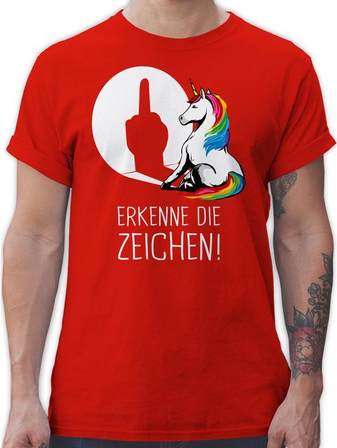 Shirtracer T-Shirt Erkenne die Zeichen, Einhorn Lustig, Unicorn, Einhorn Sp günstig online kaufen