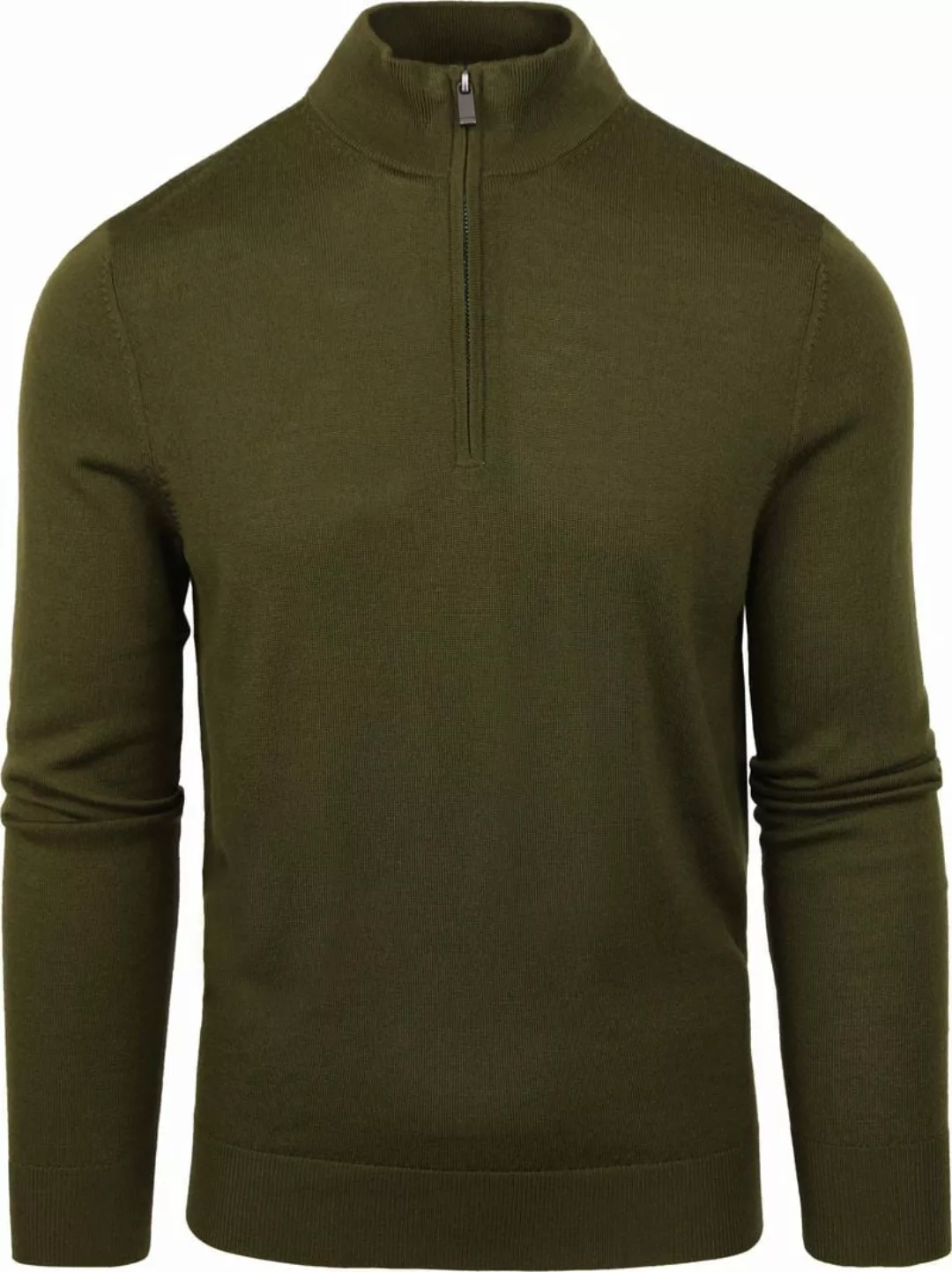 Suitable Merino Half Zip Pullover Olivgrün - Größe XL günstig online kaufen
