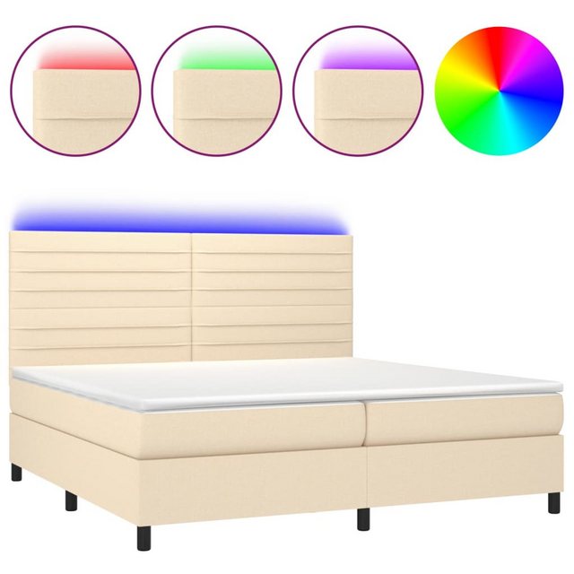 vidaXL Boxspringbett Bett Boxspringbett mit Matratze & LED Stoff (200 x 200 günstig online kaufen