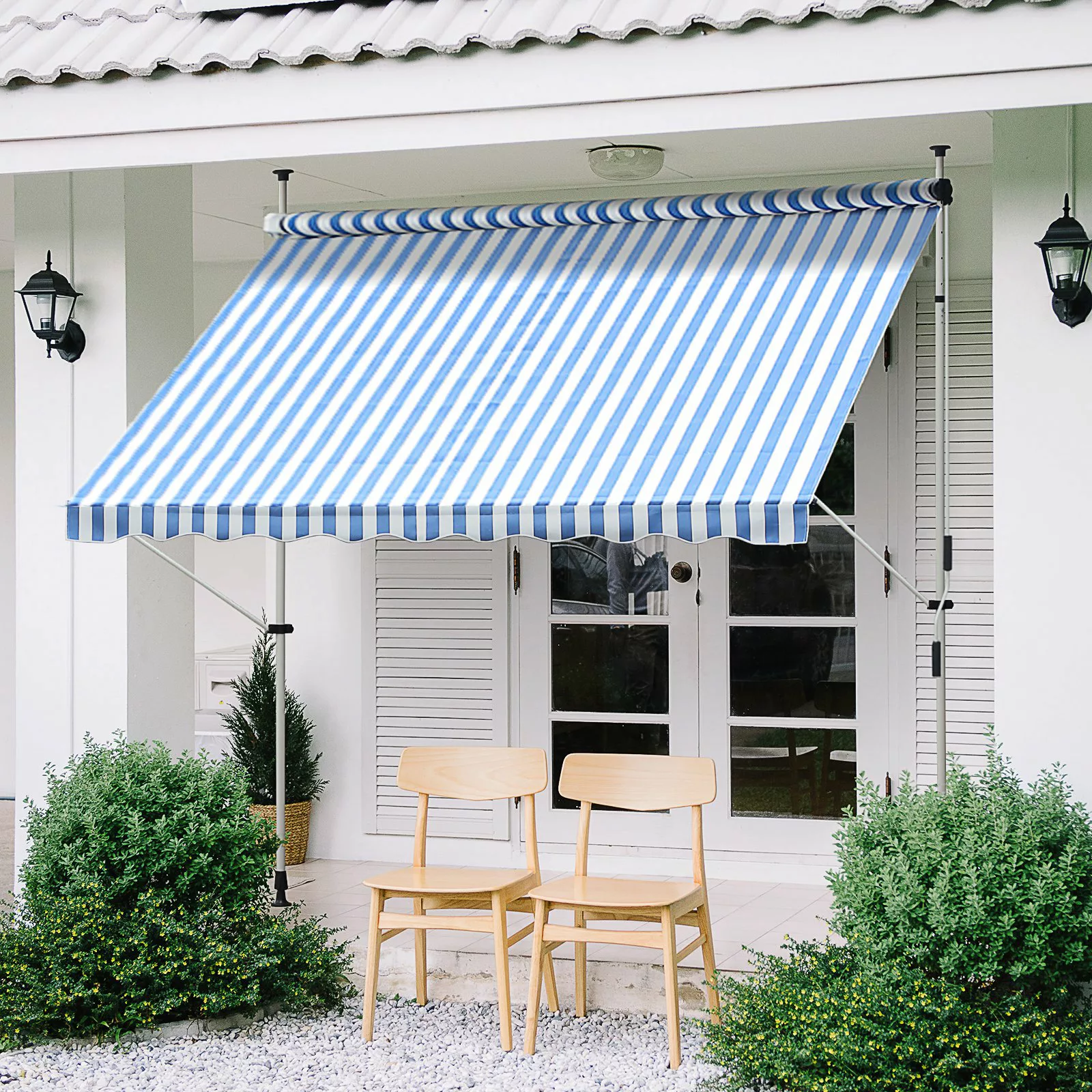 Outsunny Fenstermarkise, Sonnenschutz, Balkonmarkise mit Faltarm, mit Handk günstig online kaufen