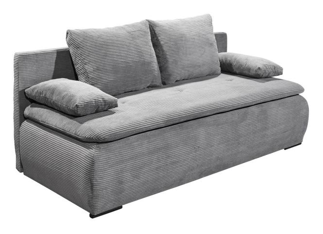 kleines Schlafsofa mit Bettkasten Cord Grau 208 cm breit JAREK günstig online kaufen