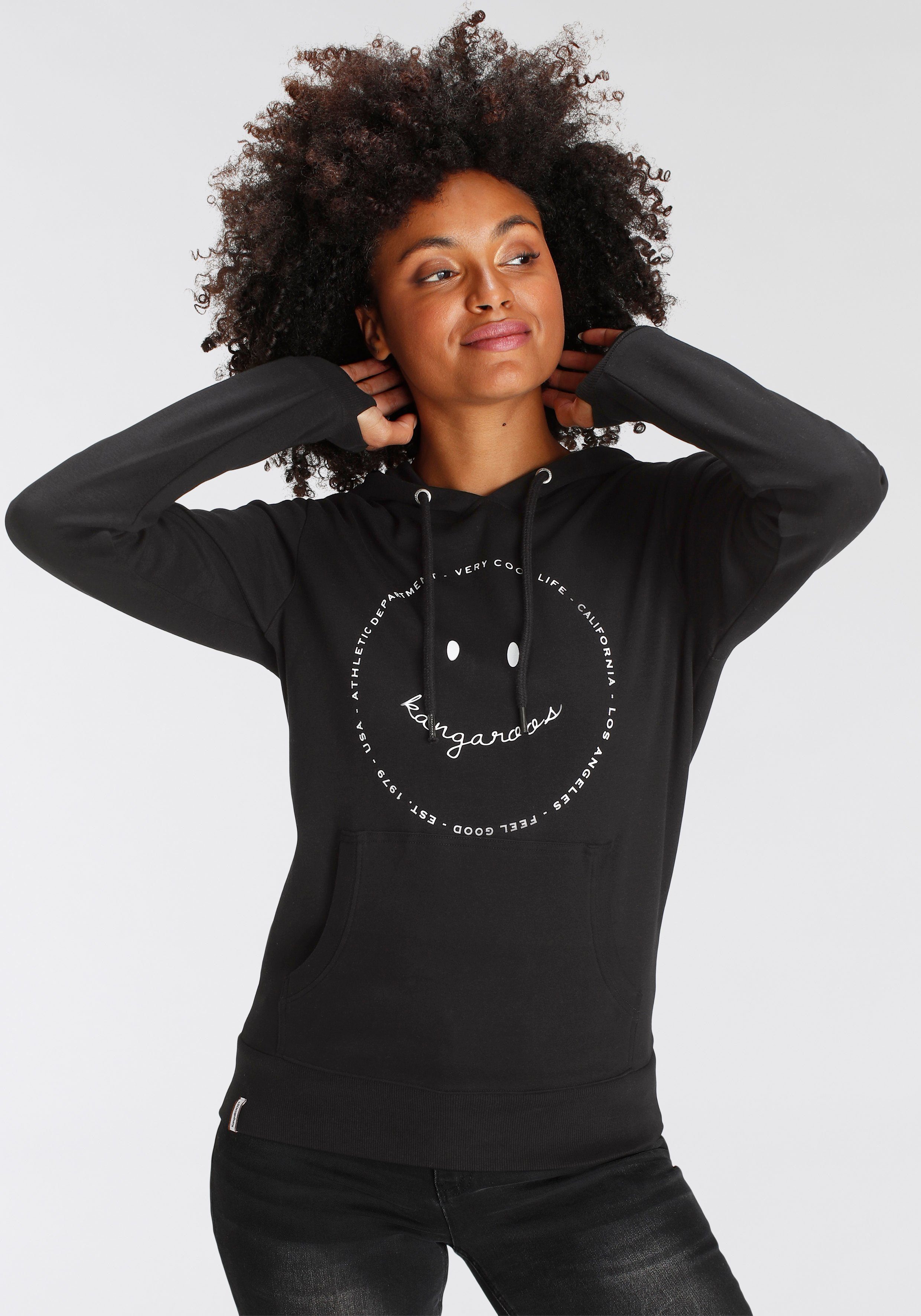 KangaROOS Kapuzensweatshirt Langarm mit Daumenlöchern, figurumspielend, günstig online kaufen