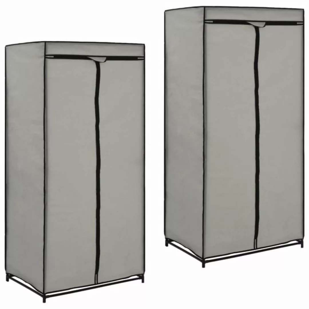 vidaXL Kleiderschrank Kleiderschränke Stoffschrank 2 Stk Grau 7550160 cm günstig online kaufen