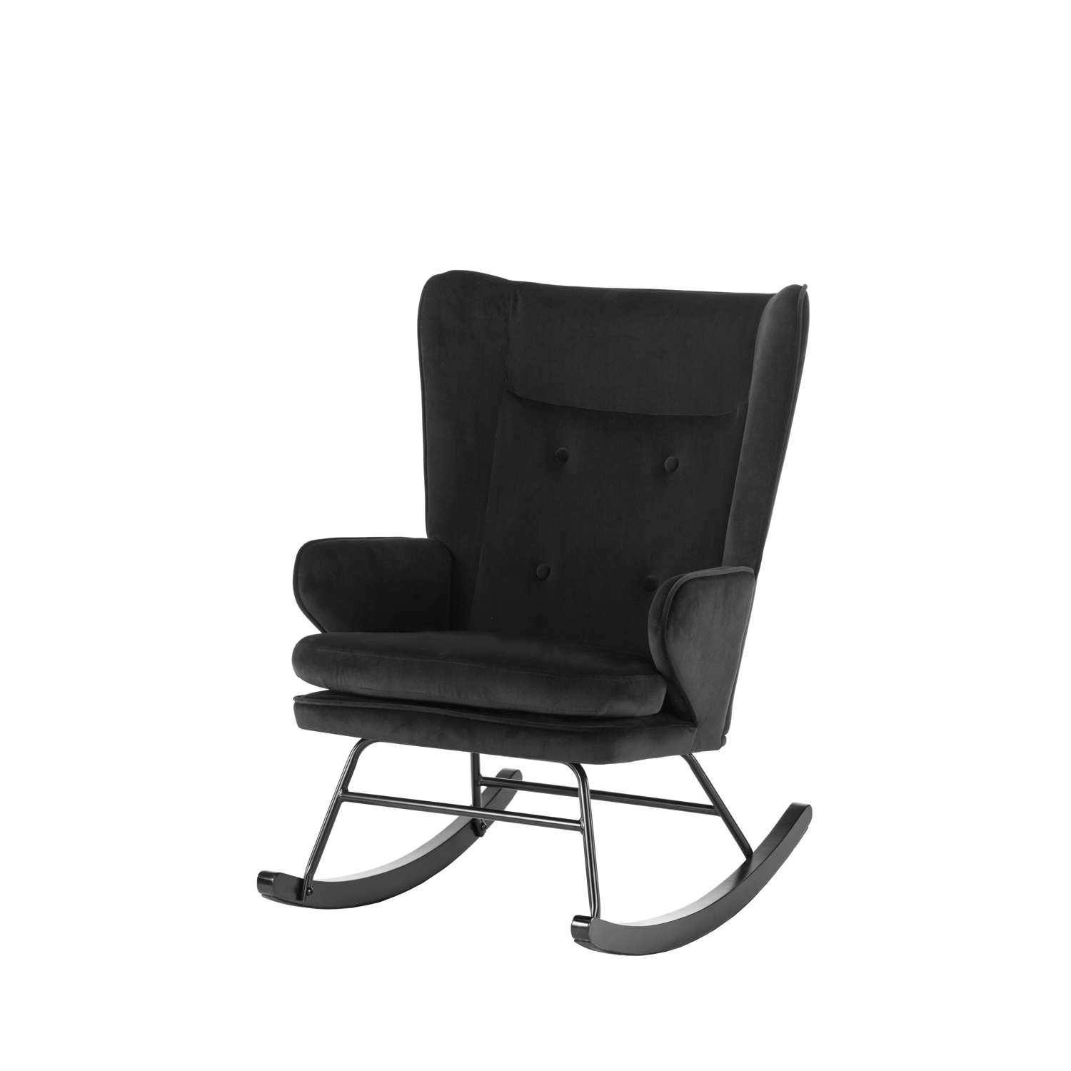 MeGusta Moderner Stuhl Schaukelstuhl Schwarz Polsterstuhl Esszimmerstuhl mi günstig online kaufen