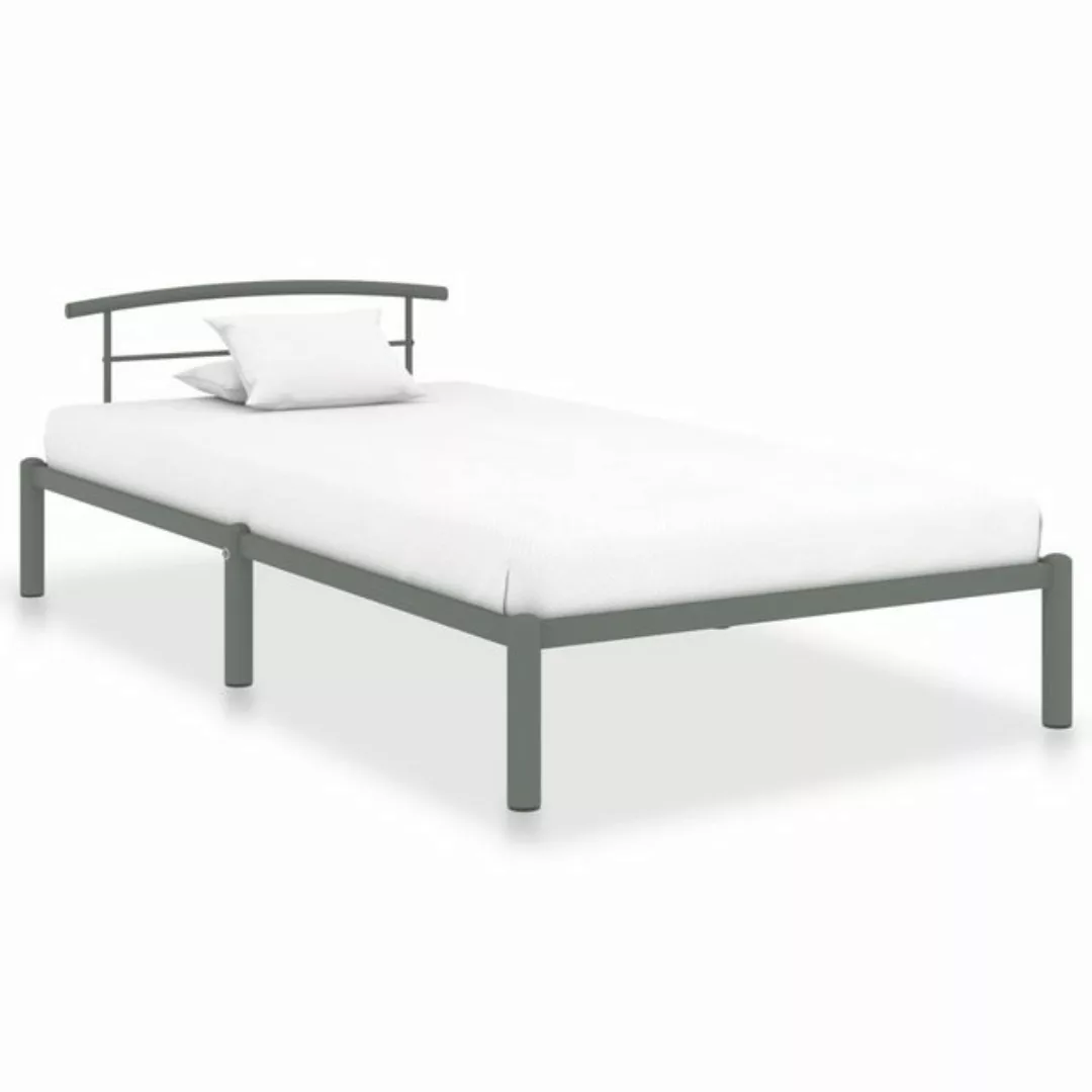 furnicato Bett Bettgestell Grau Metall 100x200 cm günstig online kaufen