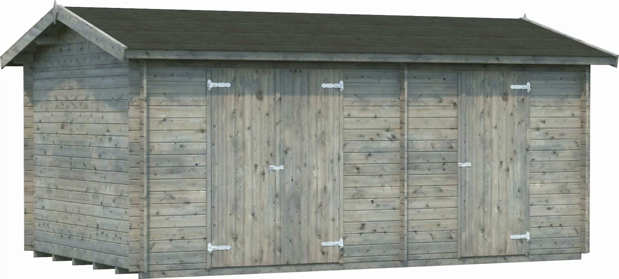 Palmako Jari Holz-Gartenhaus Braun Satteldach Tauchgrundiert 520 cm x 300 c günstig online kaufen