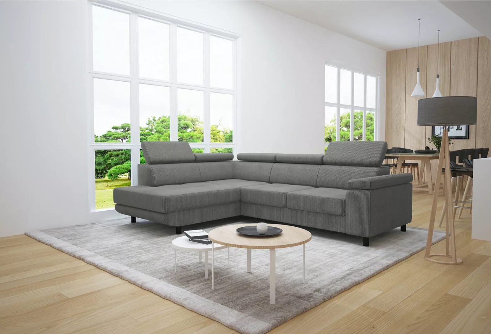 Unique Home Ecksofa Ecksofa LUN-L mit Schlaffunktion, Bettkasten,Verstellba günstig online kaufen