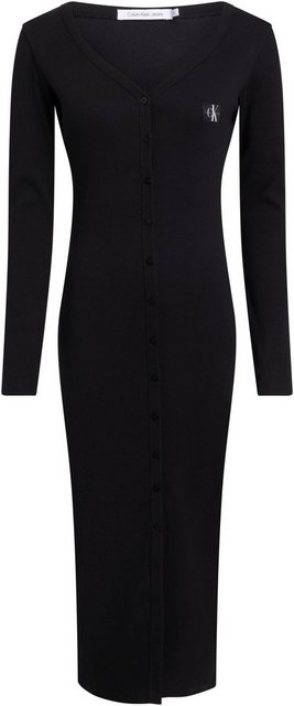 Calvin Klein Jeans Jerseykleid LABEL LONG SLEEVE RIB DRESS günstig online kaufen