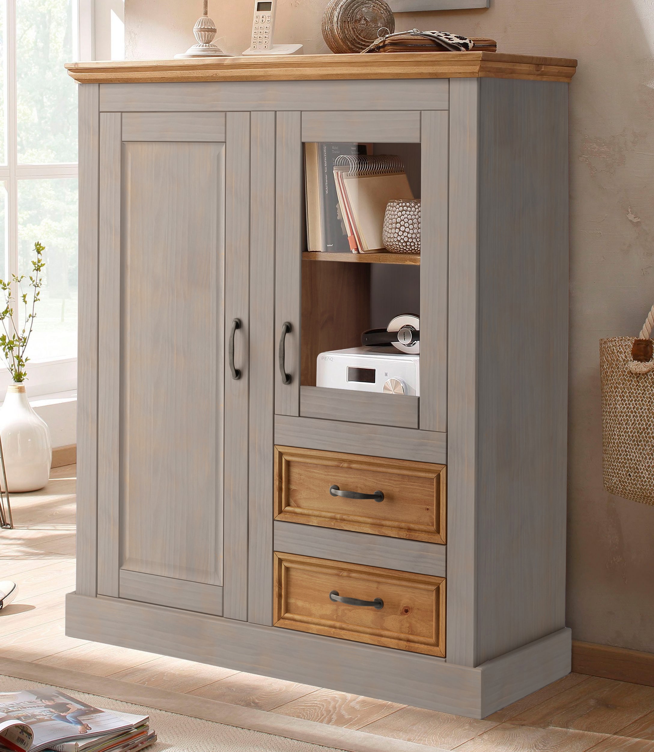 Home affaire Highboard "Selma", Vitrine, Breite 100 cm günstig online kaufen