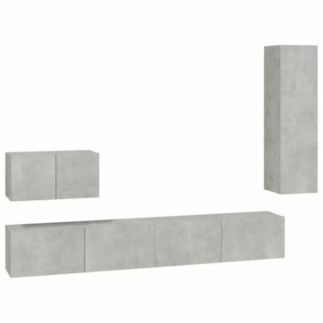 furnicato TV-Schrank 4-tlg. TV-Schrank-Set Betongrau Holzwerkstoff günstig online kaufen