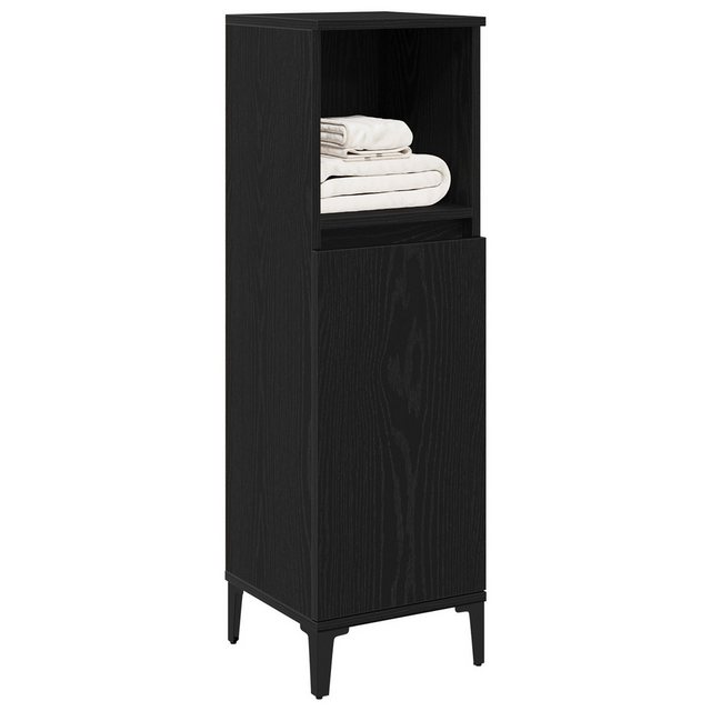 vidaXL Badezimmerspiegelschrank Badezimmer Cabinet Schwarz Eiche Massivholz günstig online kaufen